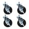 Bk Resources 5-inch Threaded Stem Casters, Polyolefin Wheels, Top Lock Brake, 300lb Capacity, 4PK 5SBR-5ST-LDP-PS4 - alternate 1